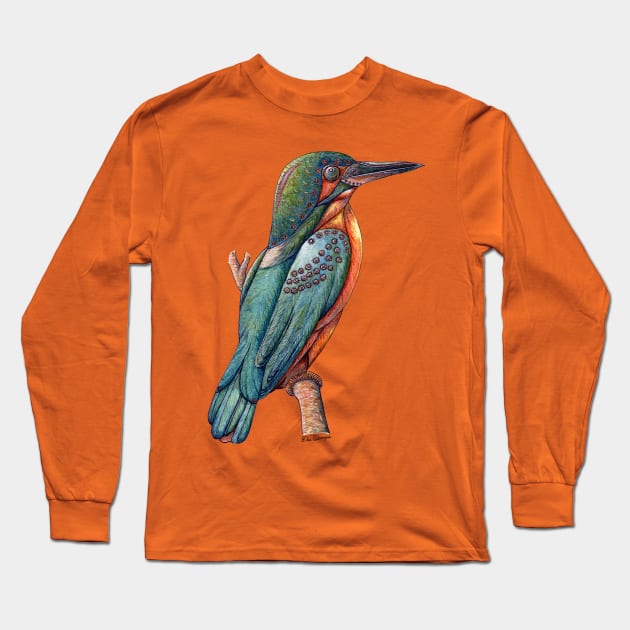 Semi-mechanical Kingfisher Long Sleeve T-Shirt by Bioinspirada